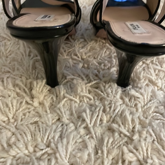 Prada Black Leather Cross Strap Platform Slingback Sandals - Picture 2 of 9